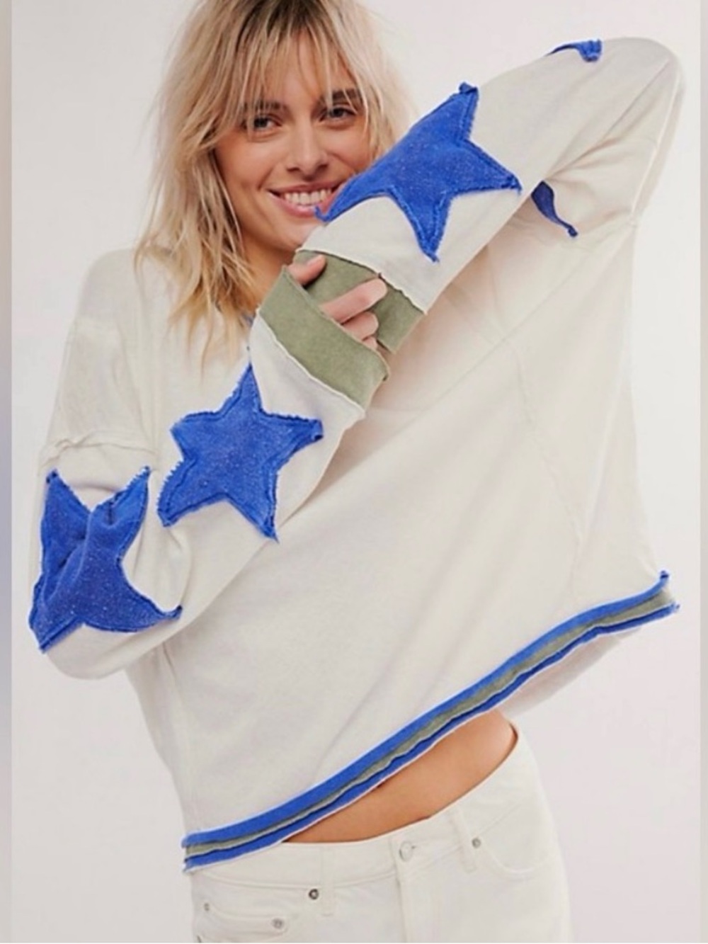 FREE PEOPLE We The Free You’re a Star Long Sleeve Boxy Oversized Tee - XS